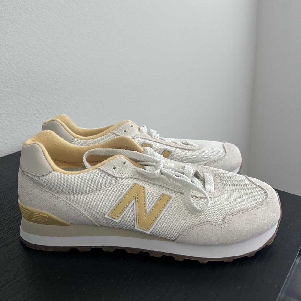 New Balance Women's White and Butter Yellow Sneakers